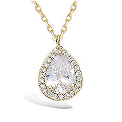 [N6851] - Gold-Plated Necklace 'Sissi' White Gold - 12x8 Mm