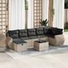 VidaXL Garden Lounge Set 8 Pcs with Light Grey Cushions Wicker 3325618