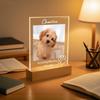 Personalized Pet Photo Acrylic Ornament Wooden Base Custom Pet Silhouette Decor Sign Home Desk Entrance Cute Pet Keepsake Gift