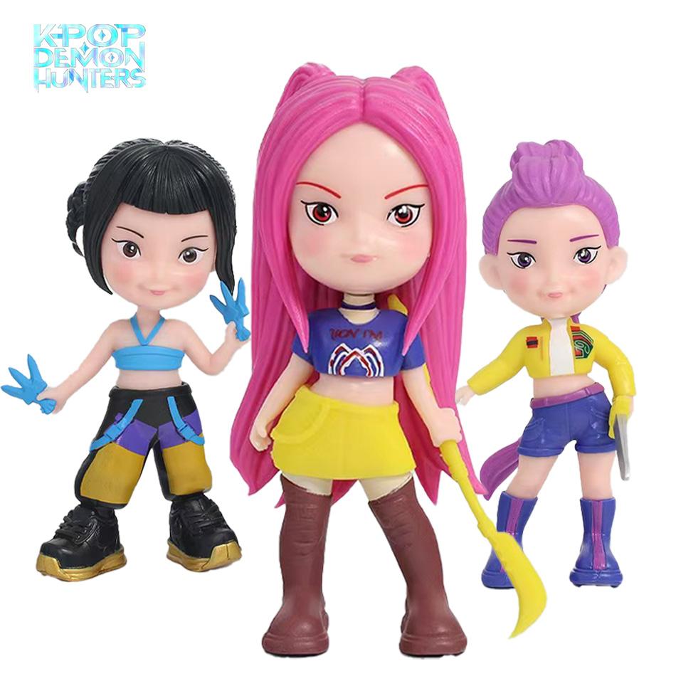 Kpop Hunter Anime PVC-Figuren – Schreibtischdekoration, Sammlerfiguren für Fans, Demon Slayer Cosplay-Statuen