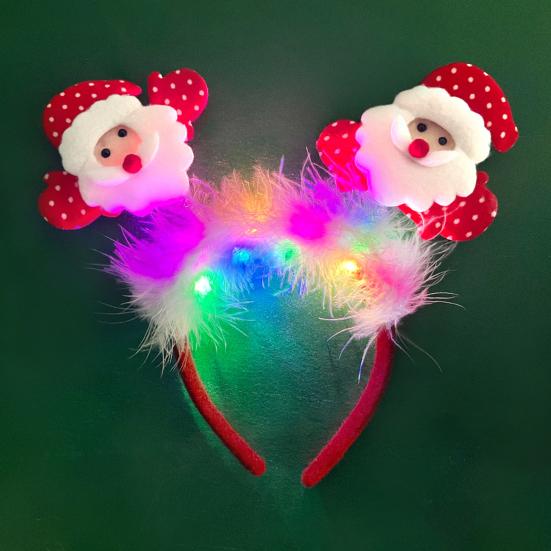Ženy Dívka Obruč do vlasů LED Vánoční Sobí Dekor Santa Claus Čelenka Kreslený styl Cosplay Čelenka Fotografování Rekvizity