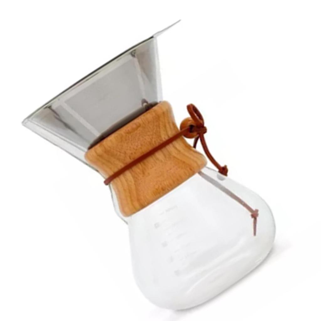 800ml přelévací kávovar Ruční překapávač na kávu s vysokým borosilikátovým sklem s nerezovou ocelí