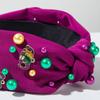 Bead Inlaid Rhinestone Knot Hairband Hand Sewn Knotted Hair Bands Mardi Gras Hairband  Holiday