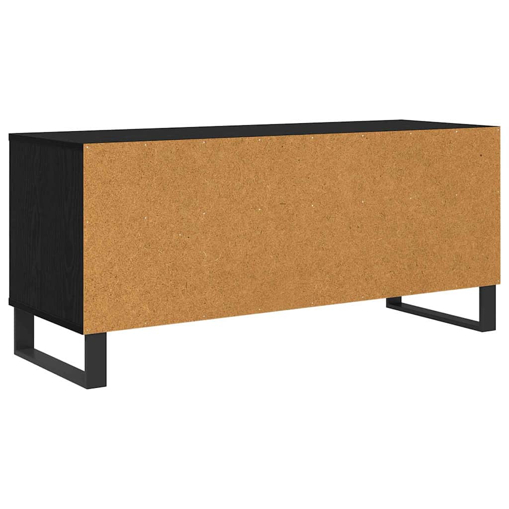 TV Stand Black Oak Effect 100 x 34.5 x 44.5 cm
