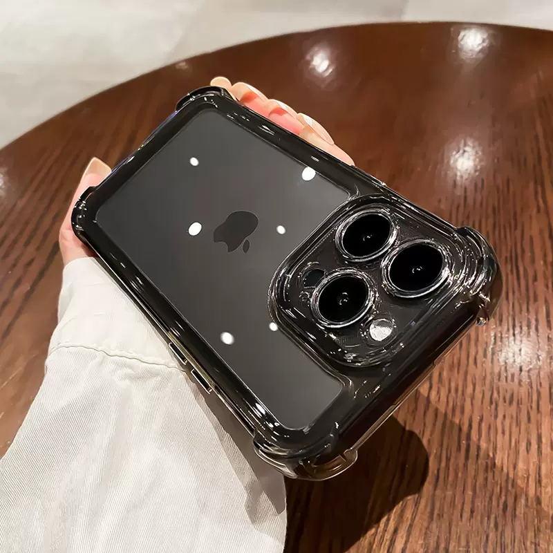 For iPhone 15 Pro Max Luxury Transparent Protective Armor Silicone Phone Case For iPhone 11 12 13 Xs Xr 14 16 Plus Acrylic Cover