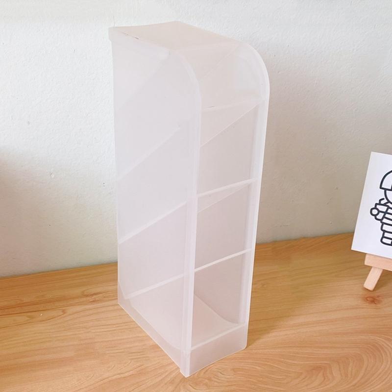 Kawaii Macaroon Color Pen Holder 4 Girds Desktop Organizer Big Size Desk Cosmetics Pencil Storage Box Office School Stationery