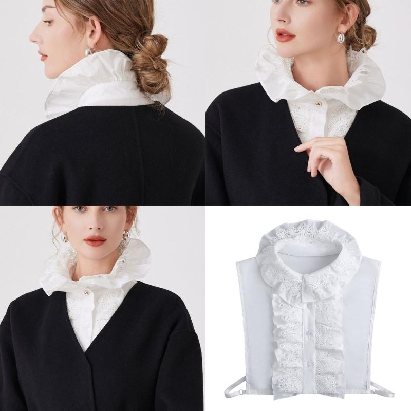 Victorian Layered Detachable Collar Elegant Neckpiece Decorative Stand Collar For Women Formal Event Costume Accessory