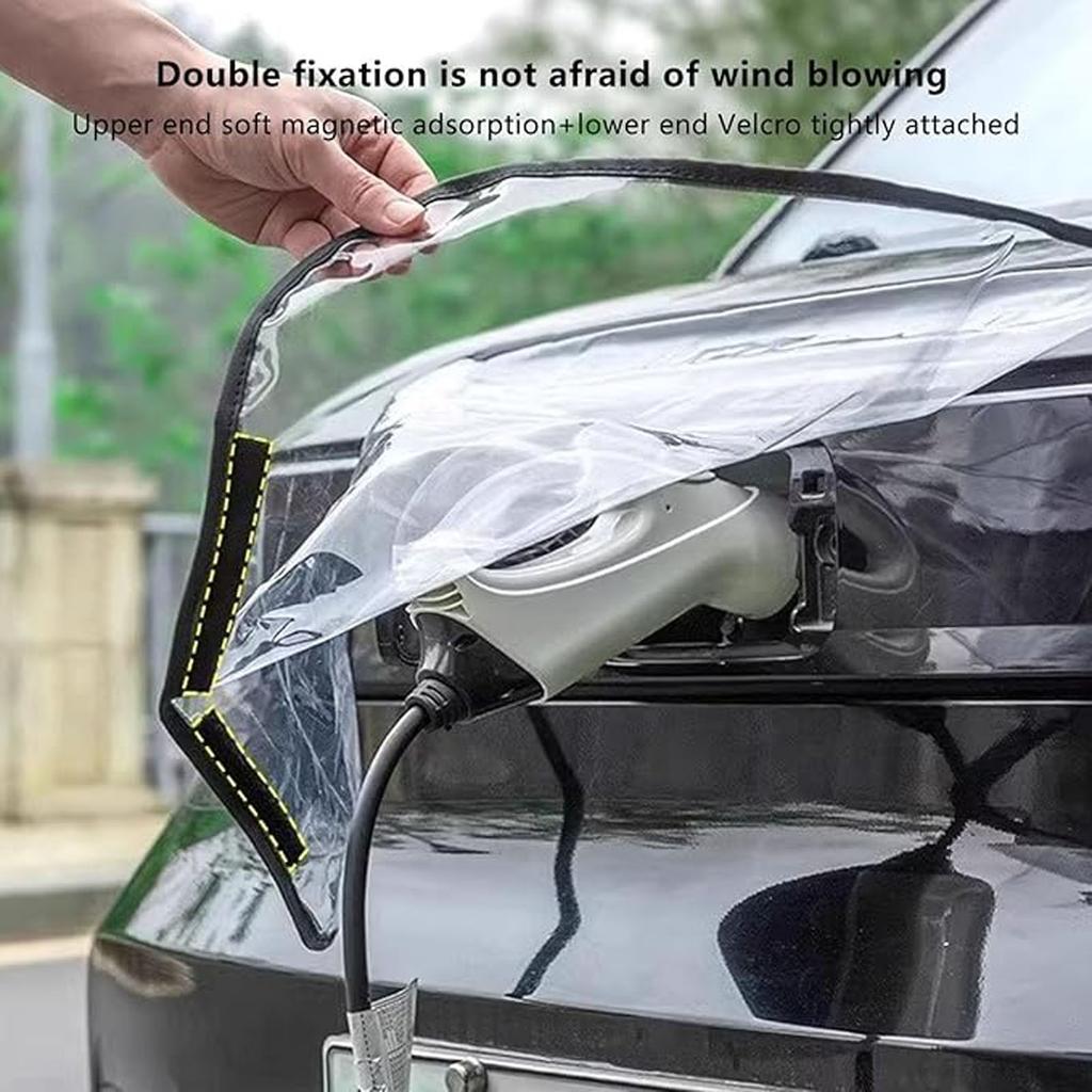 Electric Vehicle Charging Port Protective Cover Waterproof Rain Shield for EV Charger Socket Outdoor Weather Resistant Charging Station Accessory