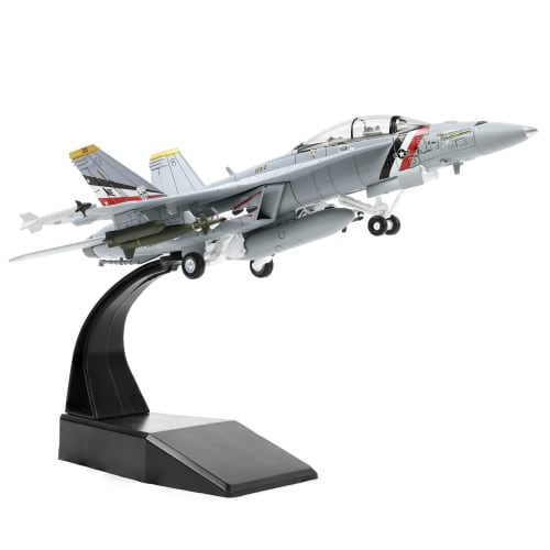 NUOTIE 1/100 Scale F/A-18F Super Hornet VFA-2 Diecast Metal Aircraft Model, F18F VFA-2 Fighter Model Kit, Military Aircraft Model with Bracket, for Co