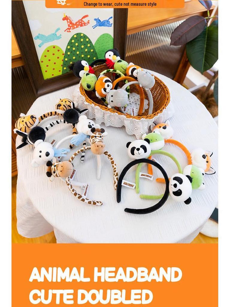 Cute Cartoon Plush Animal Ears Headband - Funny Face-Washing Hair Accessory