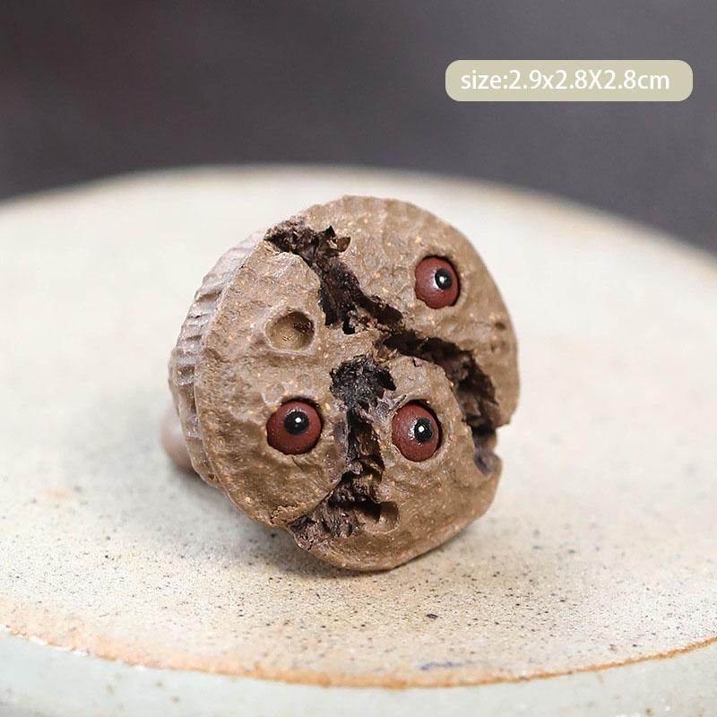 Yixing Handmade Sculpture Purple Clay Tea Pet Lotus Seed Model Figurine Ornaments Desktop Art Tea Ceremony Decors Accessories