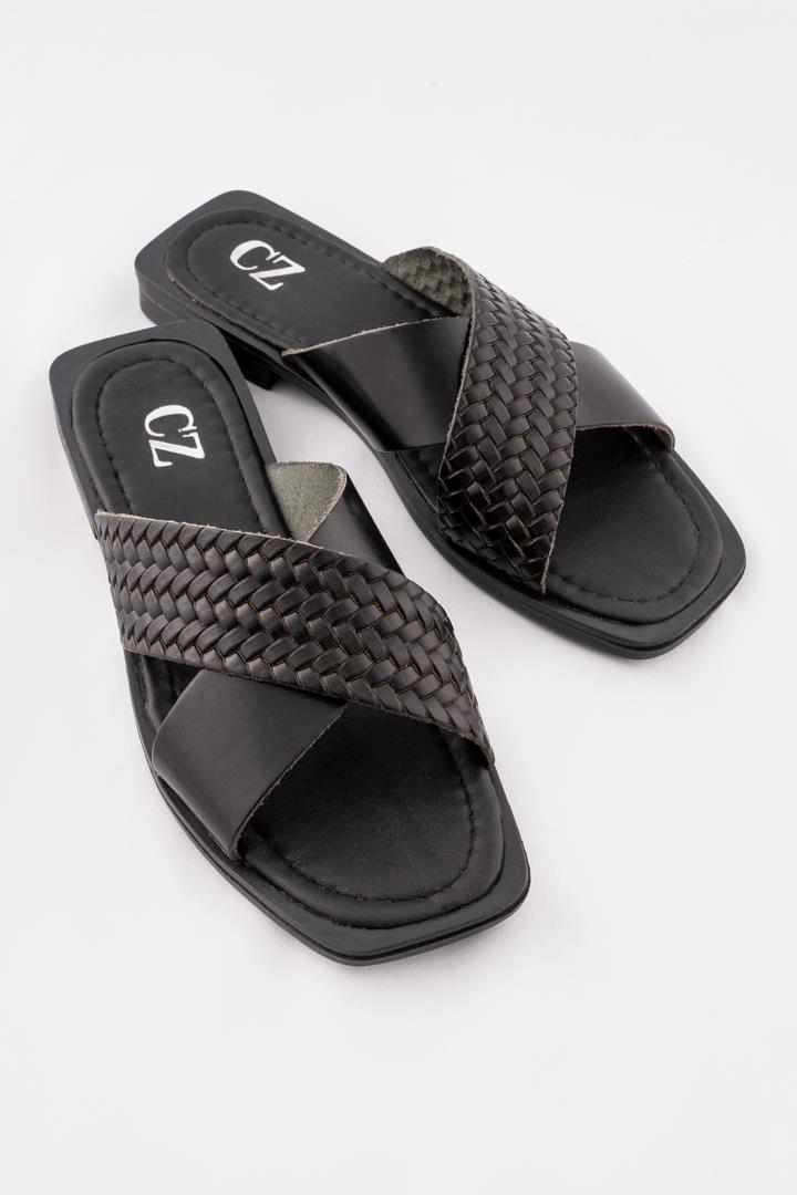 

Callizio женские тапочки из натуральной кожи на плоском каблуке с вязаной деталью и открытым носком, крутая летняя женская обувь, удобная новинка нового сезона