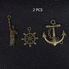 2 PCS DIY Mixed Antique Vintage Bronze Tone Key Pendants Lock Jewelry Key Chains Key Rings