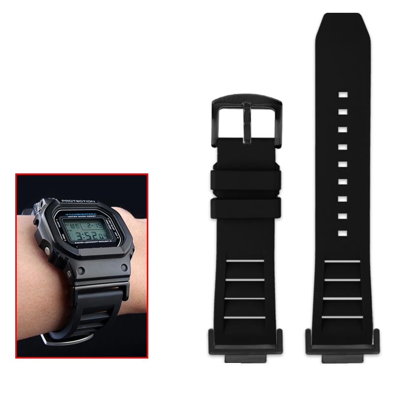 Classic Modified High Quality Fluororubber Watchband For Casio DW5600 DW-5600 GW-B5600 GW-M5610 GA 110 100 120 GA2100 Series Waterproof
