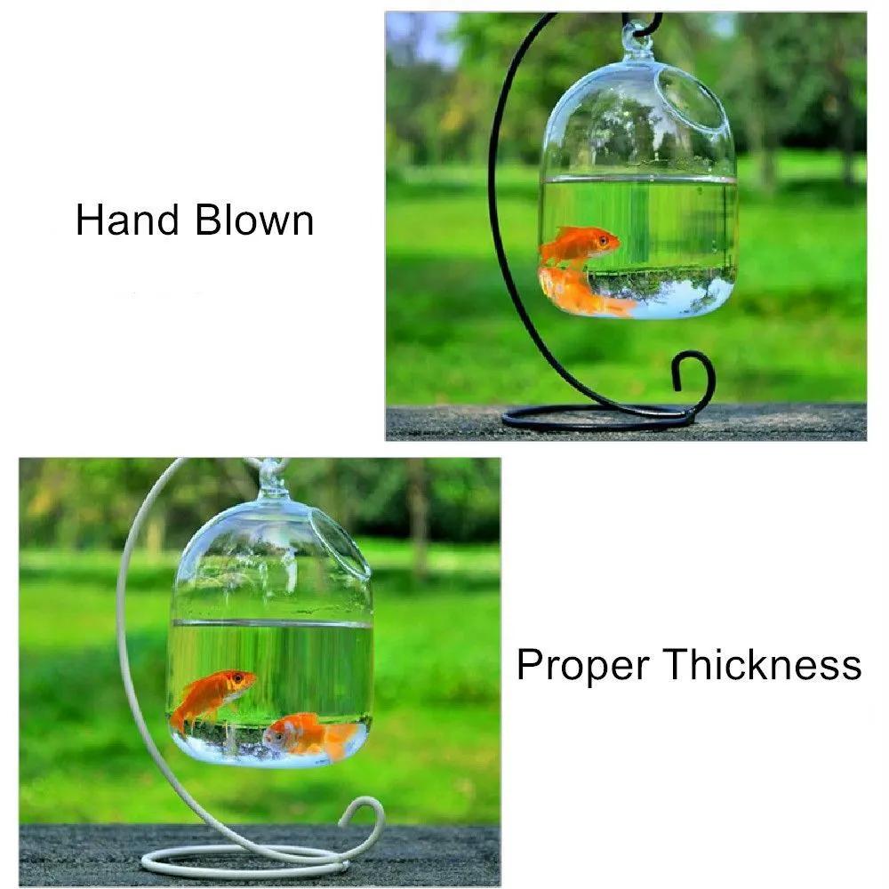Kreative hängende Glasvase Aquarium durchsichtiges Glas handgefertigtes Aquarium Heimdeko Schmuck