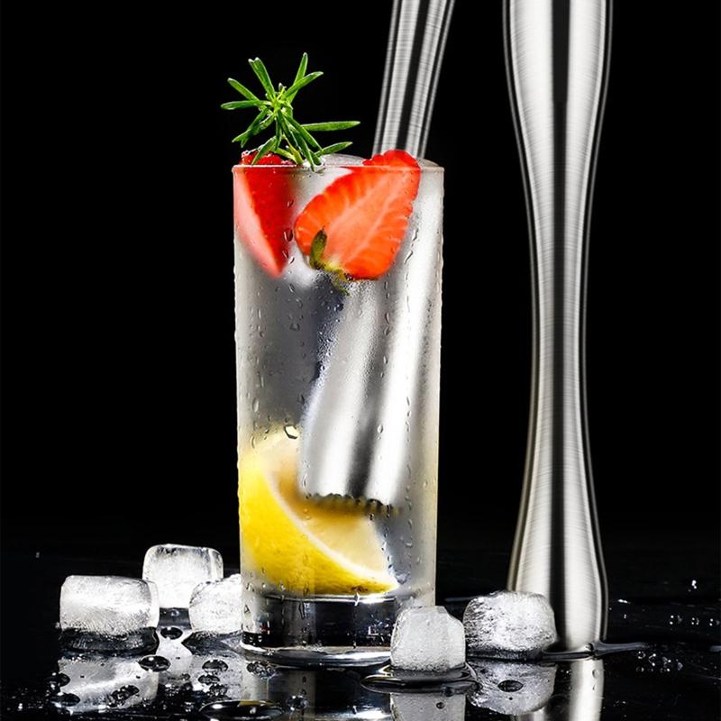 Fruit Crusher Stainless Steel Cocktail Muddler Drink Muddler Professional Bartender Tool for Old Fashioned & Cocktail