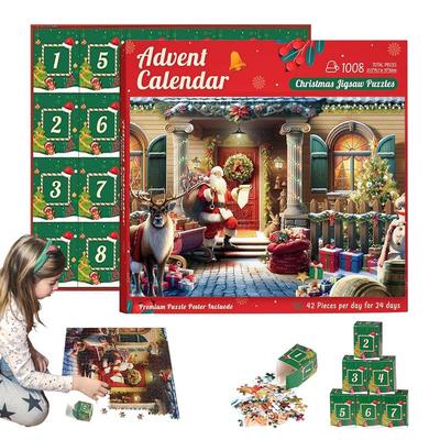 Christmas Puzzle Countdown Calendar Jigsaw Christmas Advent Calendar Toy 2025 Clear Printing Calendar Puzzle Toy For Children's