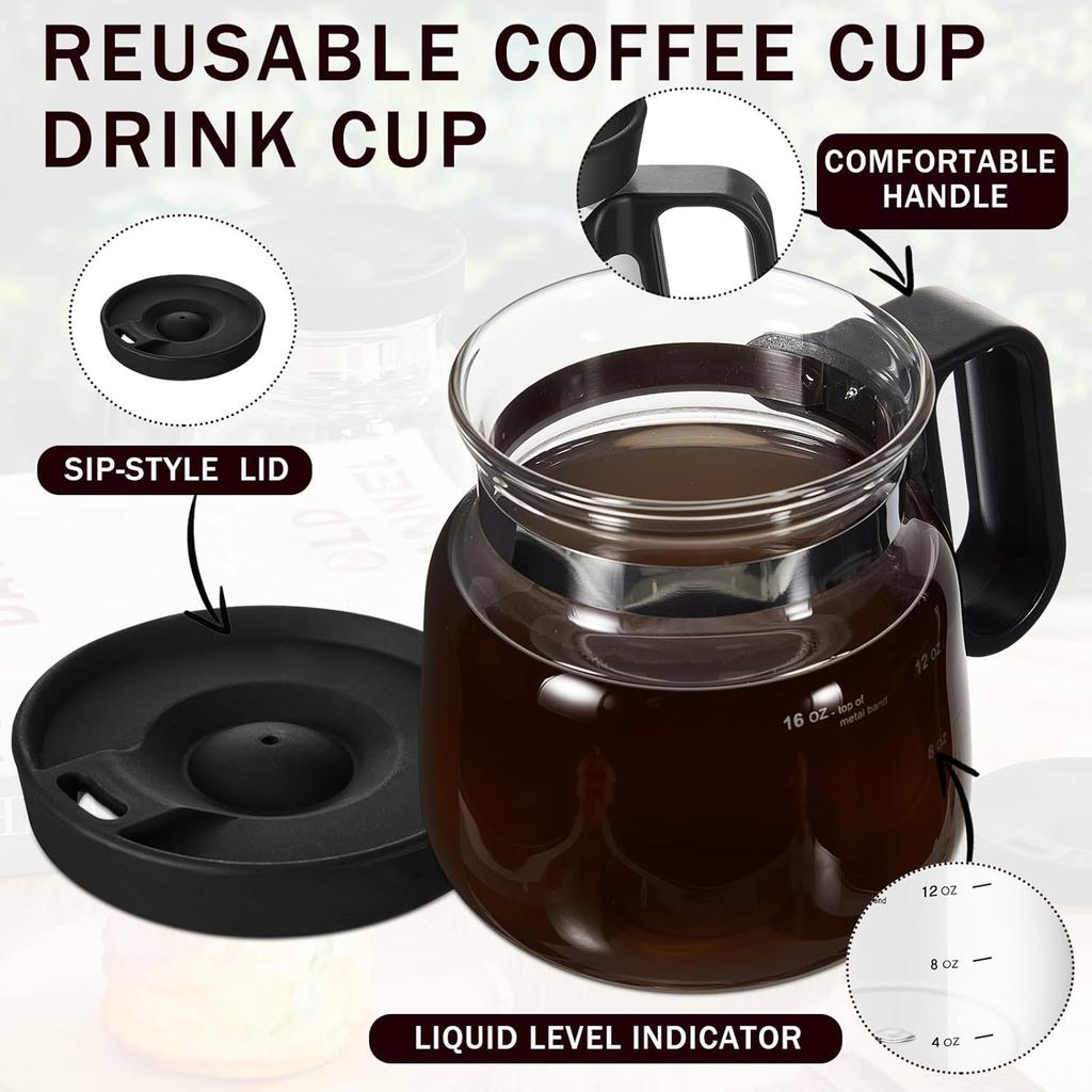 Yungyan 2 Pcs 16 oz Coffee Pot Mug with Spill Proof Lid Unique Coffee Mugs Novelty Funny Cool Coffee Mug That Friends Coworkers Will Talk About for