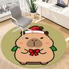 1pc Capybara Christmas Chair Carpet for Office, Soft Flannel Throw Mat, Perfect for Office, Holiday Party Decoration Choice Yy260209038