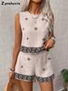 Ensemble de mode féminin à imprimé floral vintage