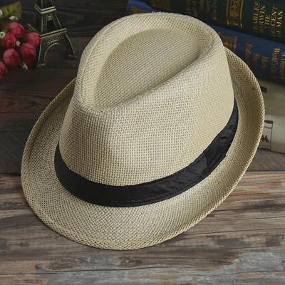 Unisex Straw Sun Hat: Stylish Summer Jazz Hat for Couples and Family Beach Days