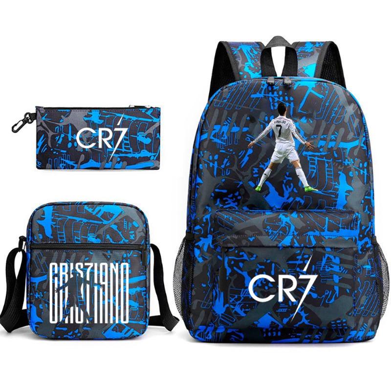 School Bag, Peripheral Printing Three-piece Set, Student School Bag, Backpack, Messenger Bag, Pencil Bag.