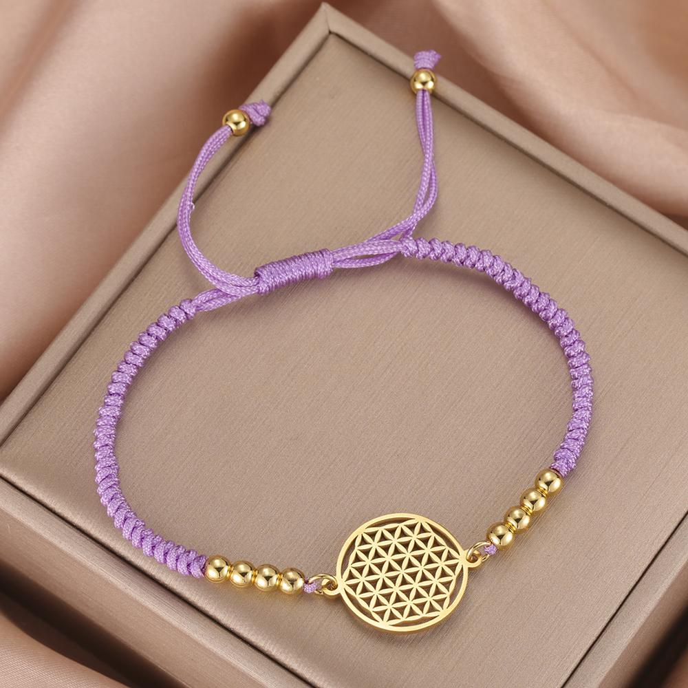 Dawapara Flower of Life Women Bracelet Mandala Sacred Geometry Yoga Meditation Amulet Stainless Steel Jewelry