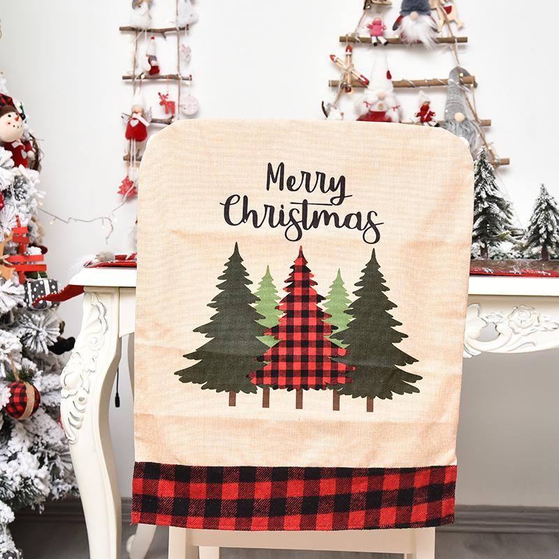 

Christmas Decorative Chair Creative Cartoon Machine Embroidered Linen Flower Back Cover Car Cushion Case Other