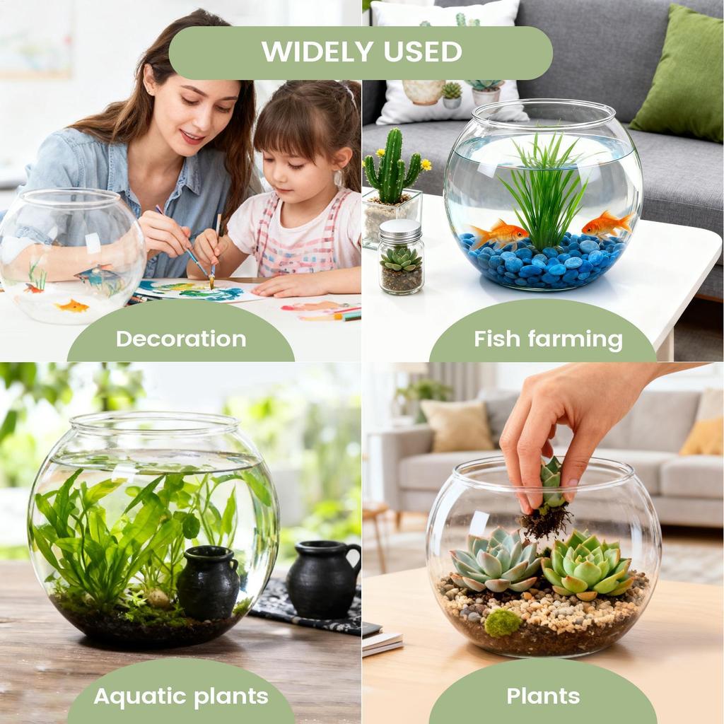 Mini Goldfishs Bowl, Decorative Aquarium, Desktop Transparent Landscape Fish Tank, Ornamental Turtle Tank, For Home Decor