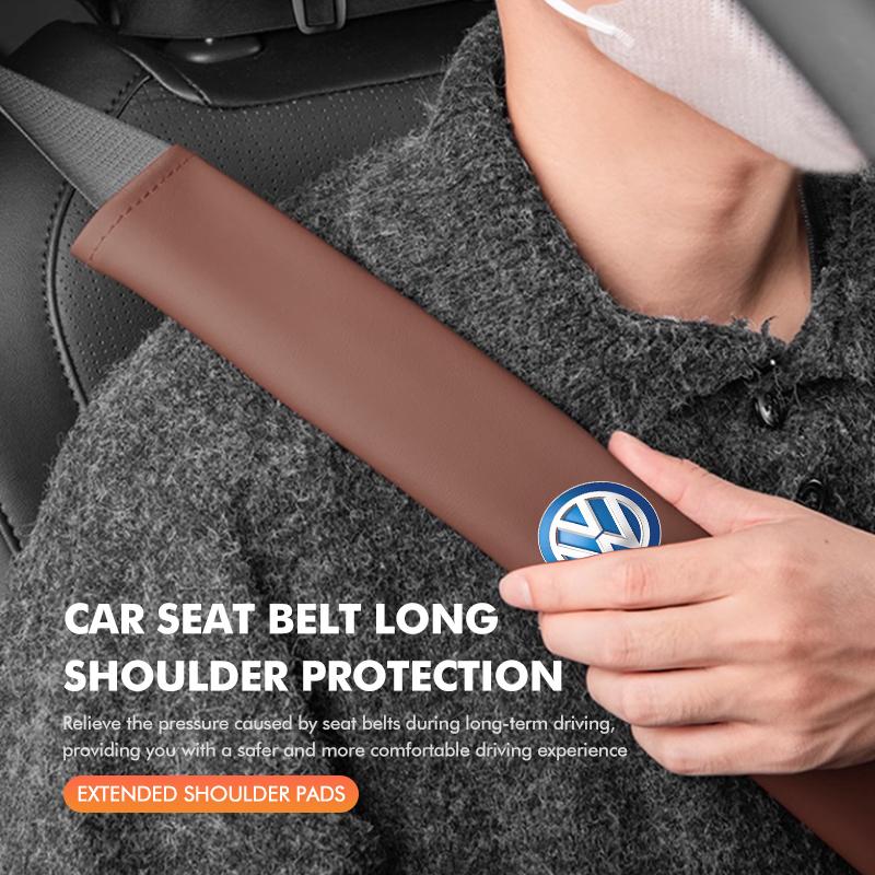 BIG1 For Volkswagen VW Leather Car Safety Belt Shoulder Cushion Extended Length Anti-Wear Golf 4 5 6 7 Polo Jetta Sagitar Magotan