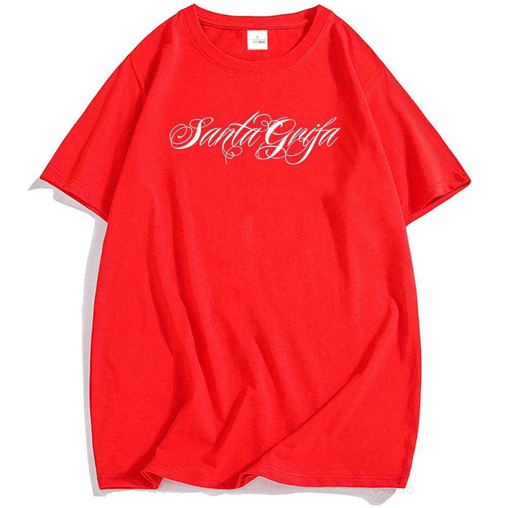 

Музыкальная группа LA SANTA GRIFA Футболки с коротким рукавом Хлопковая мужская футболка Повседневная мода Унисекс Уличная одежда Хип-хоп Мужская и женская одежда XXL