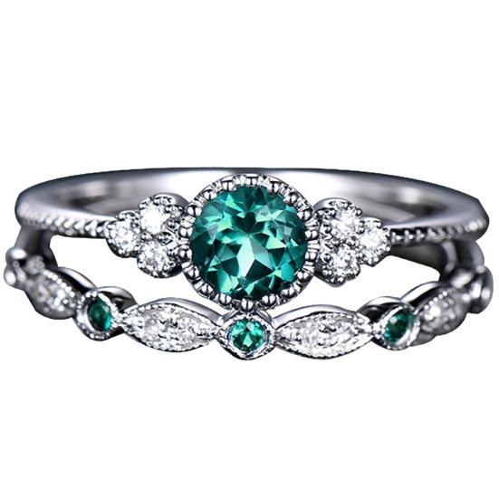 

Элегантное кольцо, прочное, цветное US 8 зелёный