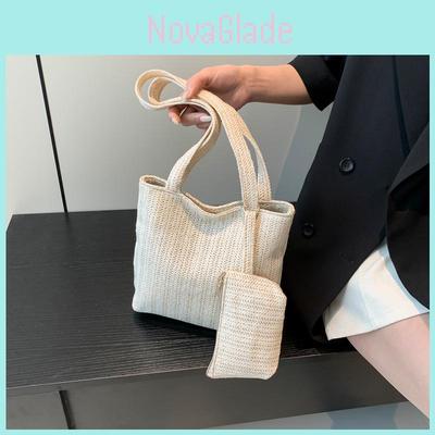 Trendy Large Capacity Woven Tote For Women 2024 Summer Stylish Shoulder Bag