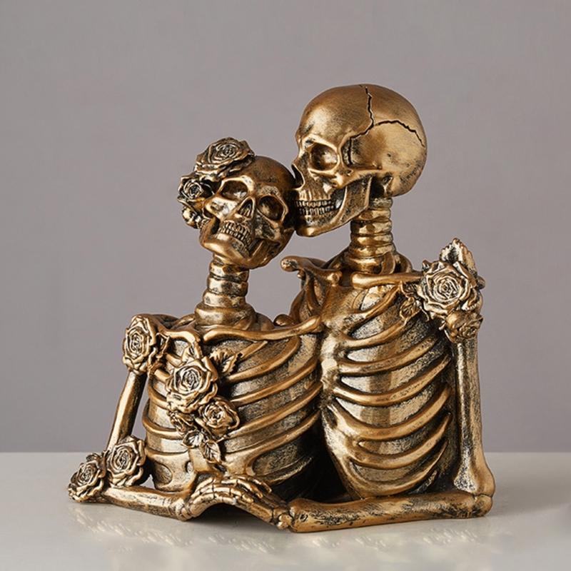 Elegant Resin Skull Decorations For Indoor Outdoor Halloween Party Centerpieces Detailed Hand Painted Artwork