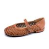 Autumn New Single Shoes Women's Niche Weaving Italian Style High-end Temperament Retro Women's Shoes Soft-soled Mary Jane Shoes