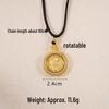 Ancient Gold Sand Eight-Treasure Compass Blessing Necklace - Chinese Retro Copper Alloy Jewelry