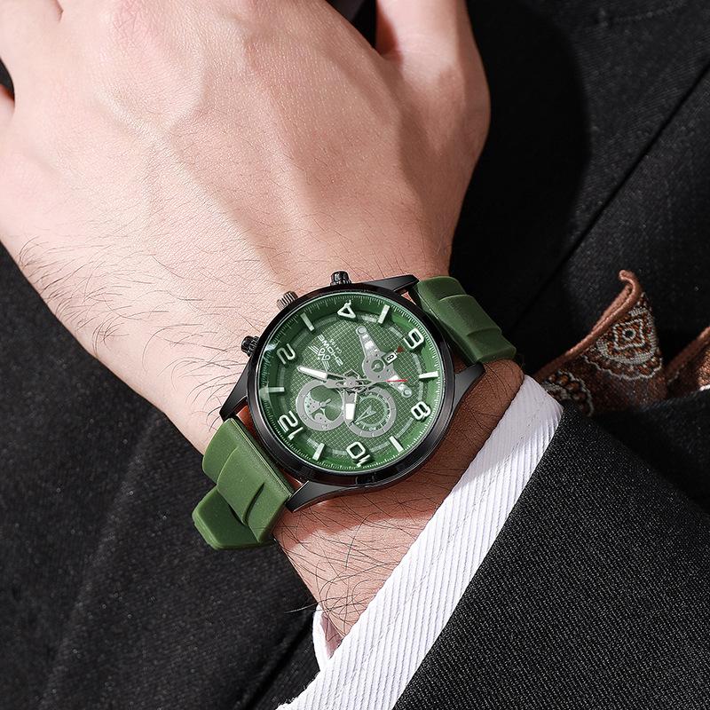 Men'S Watch Men'S Watch Casual Calendar Silicone Waterproof Quartz Watch