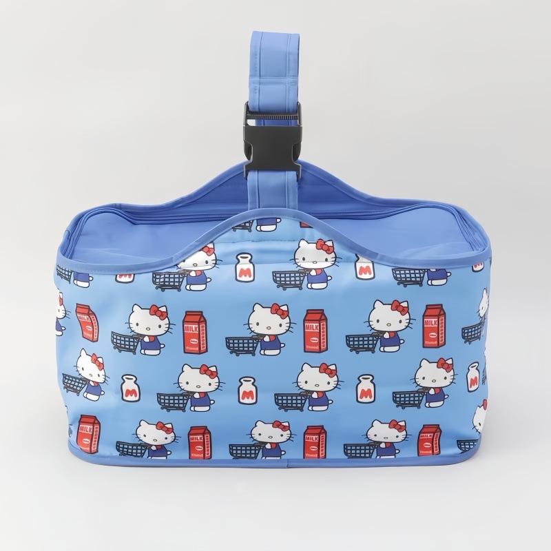 Hellokitty Cartoon Printed Picnic Bag, Handbag, Picnic Bag, Portable Outside, Suitable For Moderate Insulation, Large Capacity,
