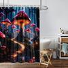 1PC mashroom wonderland pattern printed shower curtain, waterproof, washable, with 12 hooks, bathroom shower, bathtub, home use
