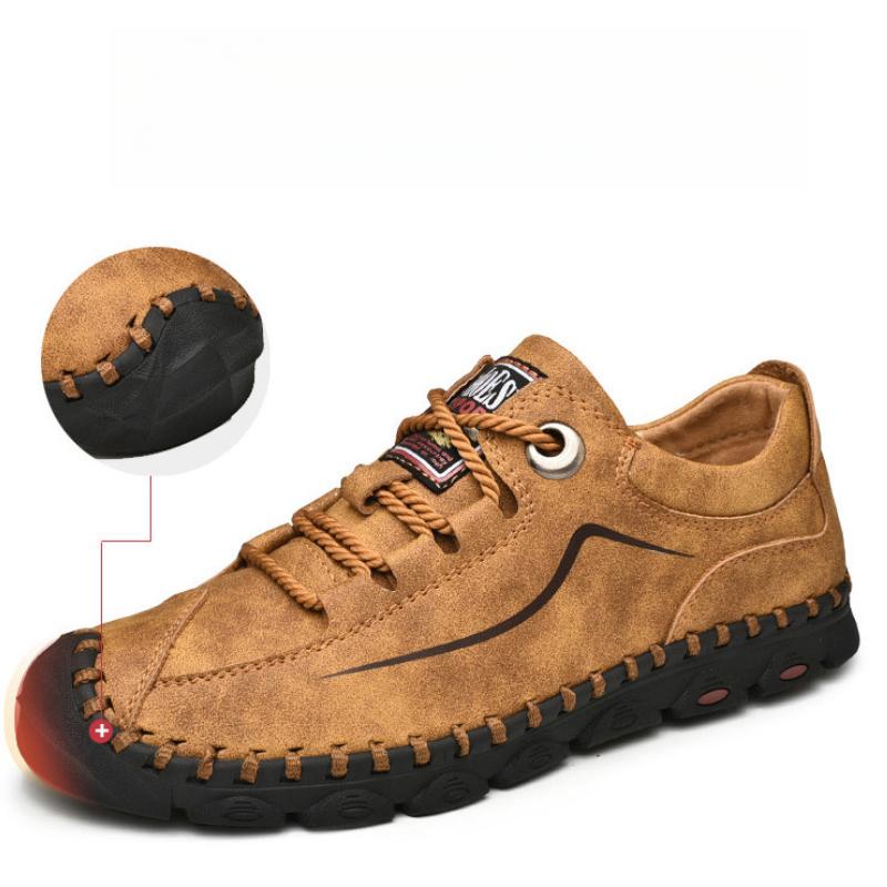 Men's Handmade Casual Leather Shoes Outdoor Low-top Sneakers