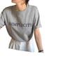Summer Women's Simple Round-neck Loose Top Short-sleeved T-shirt with Letter Prints