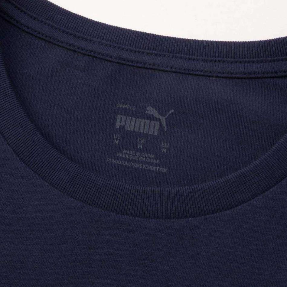 Puma Mcfc Champion Tee Navy Crew Neck Letter Number Print Pullover Short Sleeve T-Shirt Men Tops 78346606