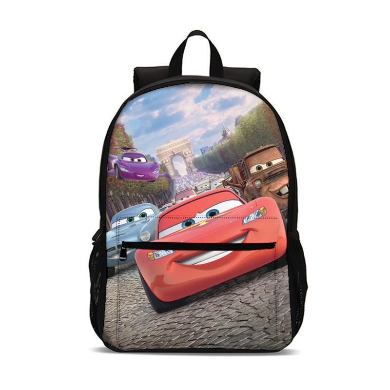 Cars Movies Cartoon Backpack For Kids With Nylon Material And Spacious Design