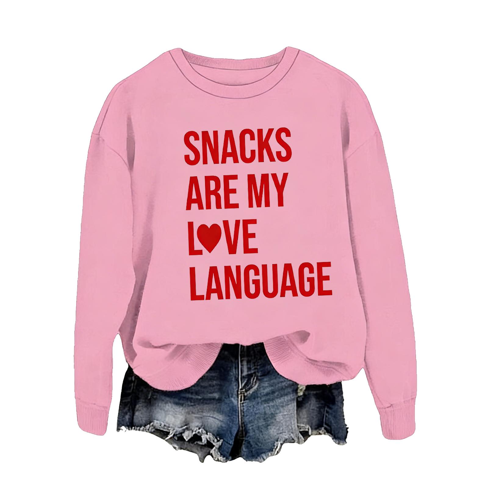 Женская повседневная толстовка с принтом и круглым вырезом M розовый