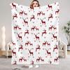 1pc Christmas Blanket Deer Snowflake Printed Smooth Flannel Blanket for Home Living Room Bedroom Decor New Year Christmas Gift