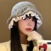 Women S Lace Knit Fisherman Hat Korean Style For Winter Autumn
