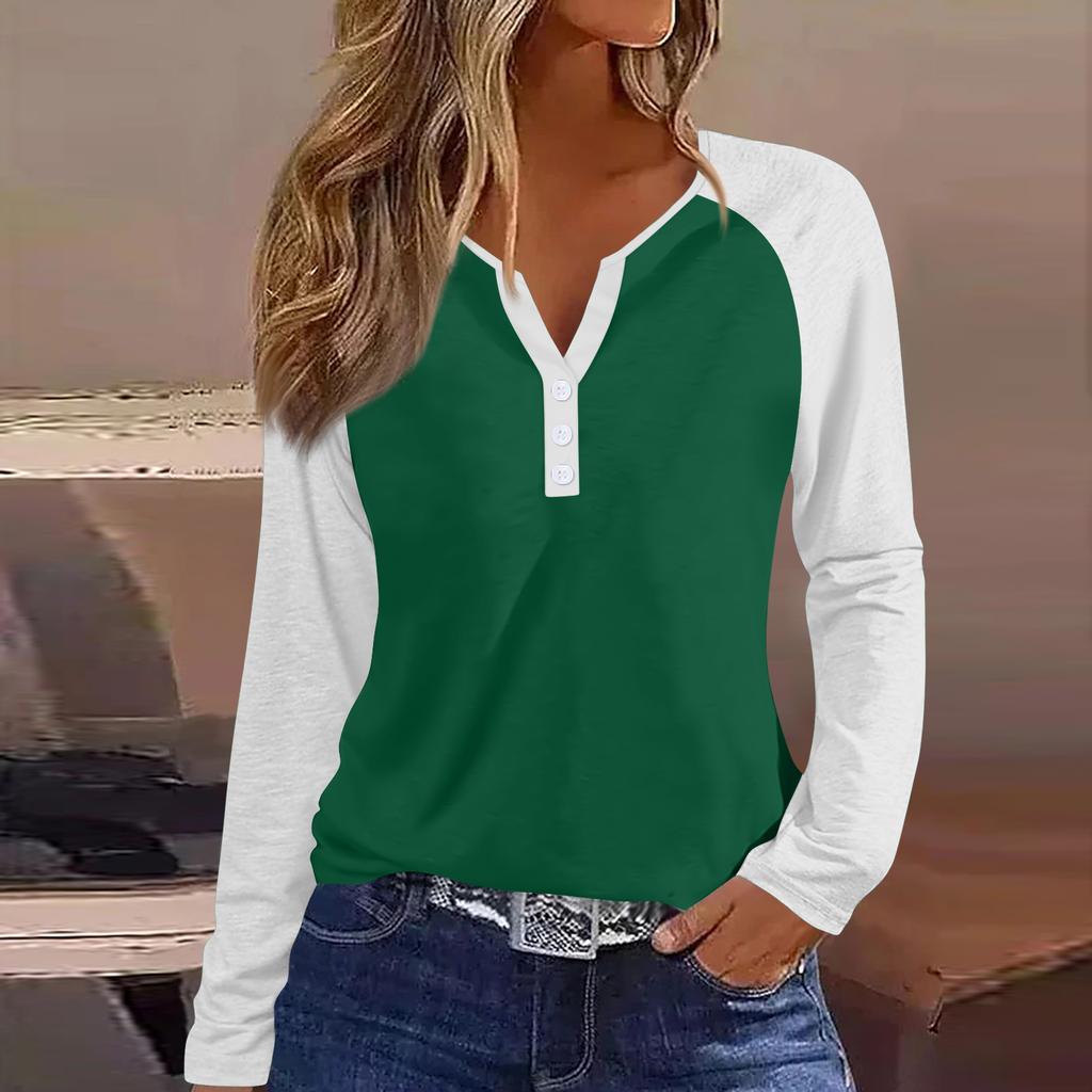 Women's T Shirt Tee Button Floral Print Long Sleeve Daily Weekend Fashion Basic V-Neck Regular Top