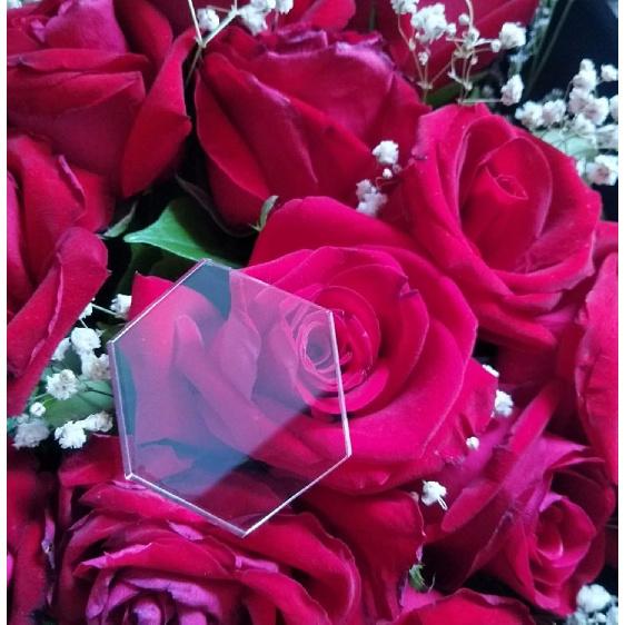YongPan Acrylic Blanks Hexagon Clear Tag, Acrylic Coaster Hexagon Place Card Names Wedding Signs for Wedding, DIY Crafts Making and Home Decoration