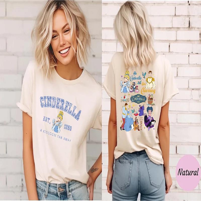 202526 Summer Tshirt Family 100 Cotton Printed Tshirt Loose Breathable Casual Short Sleeve Tshirt Princess Tshirt