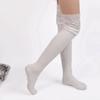 Over Above Knee Socks Womens Lace Stockings Warm Winter Ladies Girls Black White Long Thigh High Knitting Cotton Socks  New